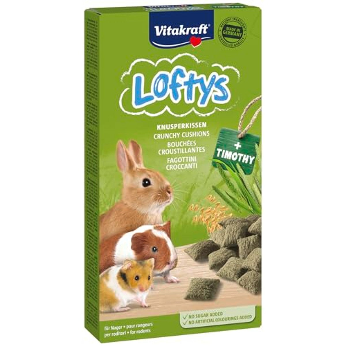 Vitakraft Loftys Knussenkussen knaagdiersnack haver 10 x 100 g - 3-pack