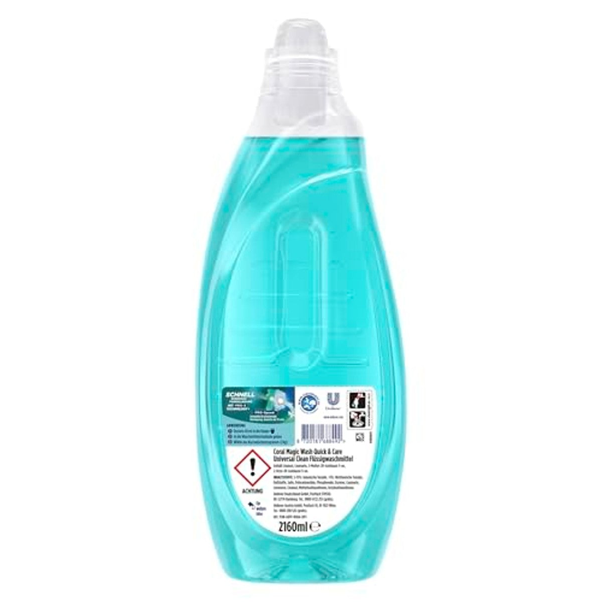 Coral Magic Wash Quick & Care Wasmiddel Universal Clean vloeibaar wasmiddel voor 15 minuten kort wassen met PRO-S technologie 54 WL (verpakking van 2) – Coral