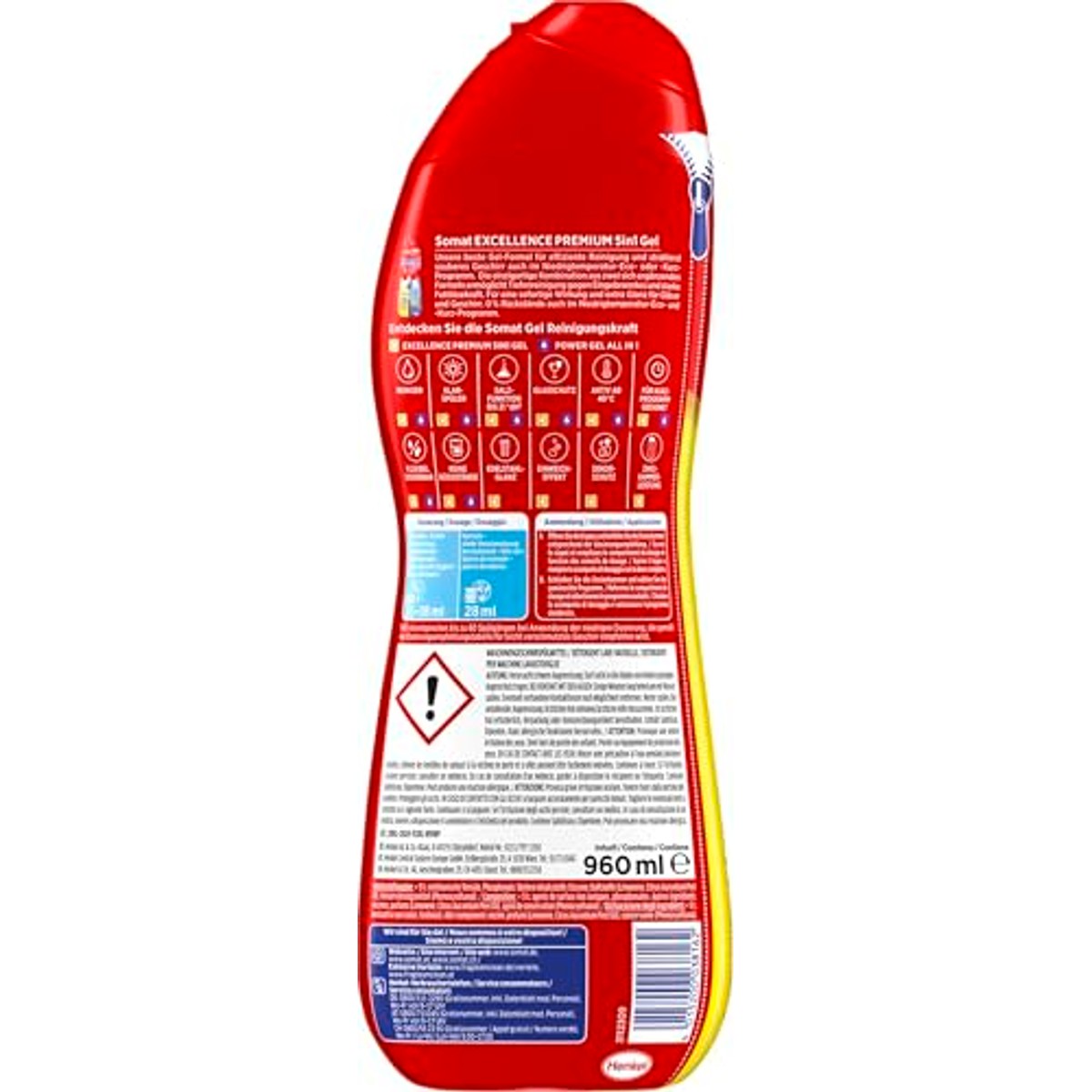 Somat Excellence Premium 5-in-1 Gel Power & Perls 6 x 960 ml - Voordeelverpakking