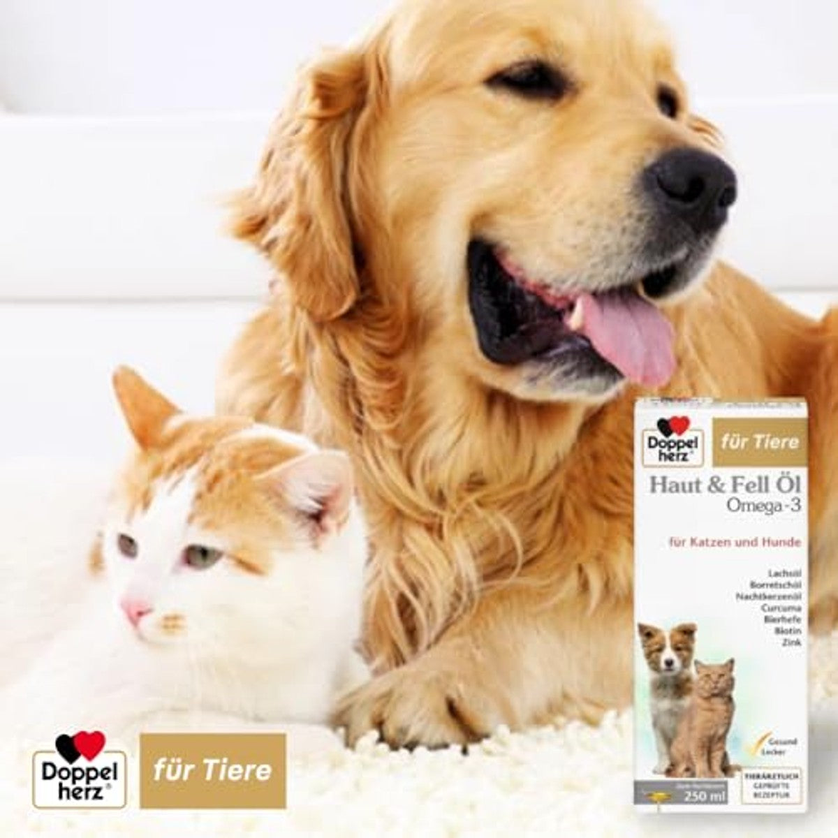 Doppelherz Huid- en vachtolie voor katten en honden – Doppelherz