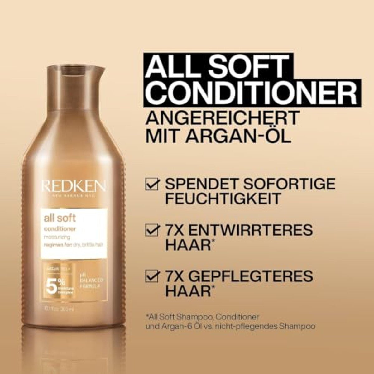 Redken All Soft Verzorgingsset Shampoo, Conditioner en Masker 300 ml + 300 ml + 150 ml - 3-pack