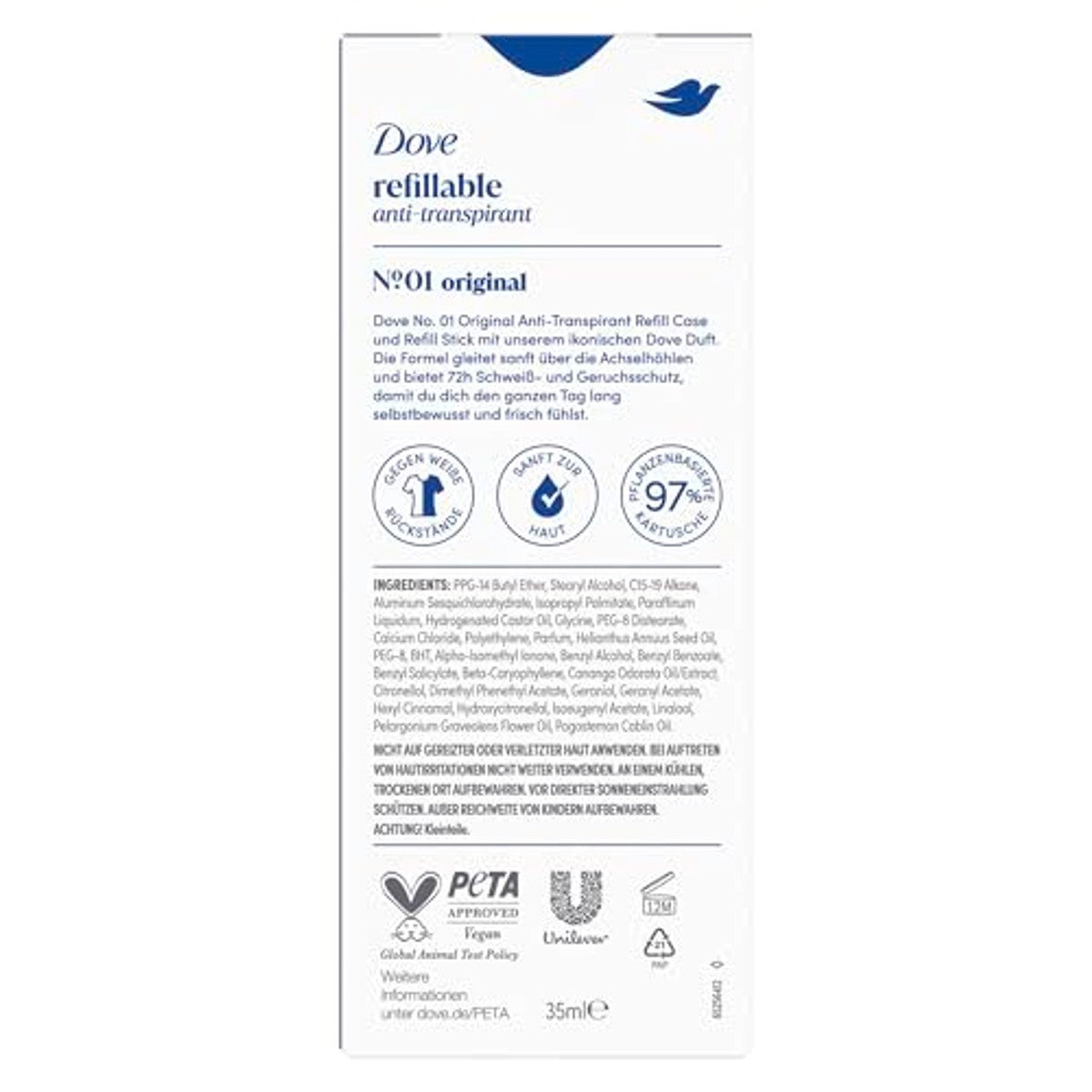 Dove Nr. 01 Original: 1 x starterset + 35 ml navulling – Dove