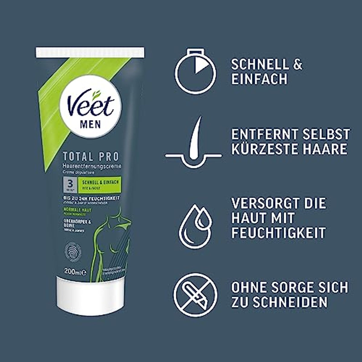 Veet for Men ontharingsgelcrème 3 x 200 ml - Voordeelverpakking