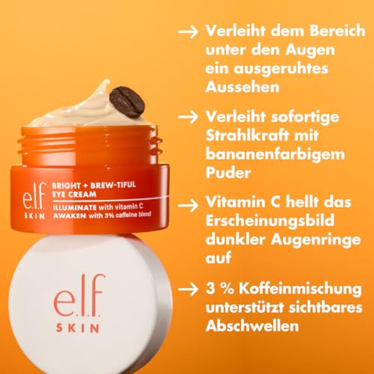 e.l.f. Skin Bright + Brew-tiful Eye Cream - 6 stuks