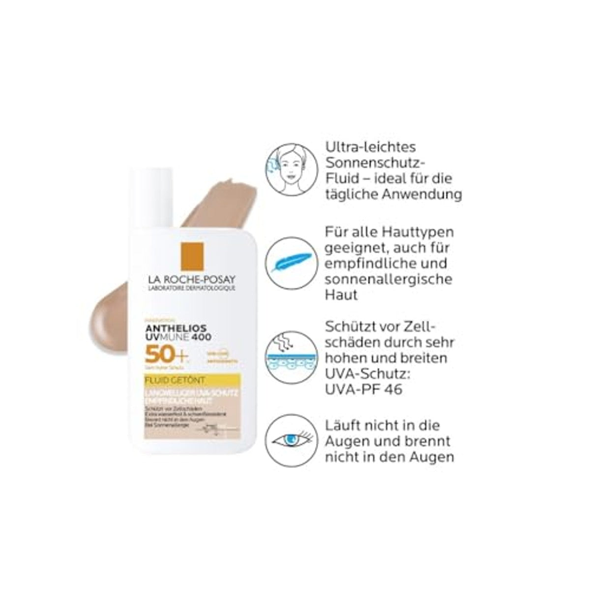 La Roche-Posay Anthelios Getinte Zonnevloeistof Gezicht SPF 50+ 50 ml - 3-pack