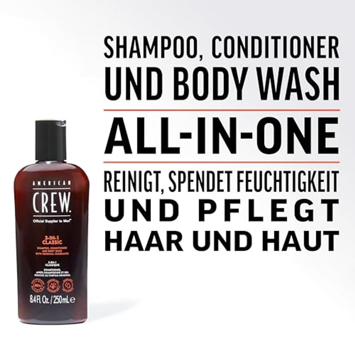 American Crew 3-in-1 Classic Shampoo, Conditioner & Body Wash 100 ml