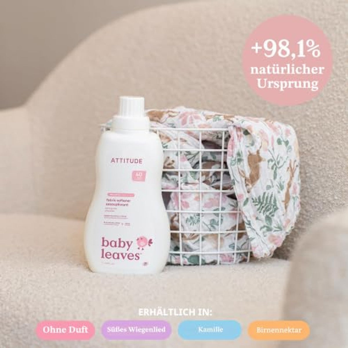 Attitude Baby Wasverzachter Peer 40 Wasbeurten 1,04 l - 3-pack