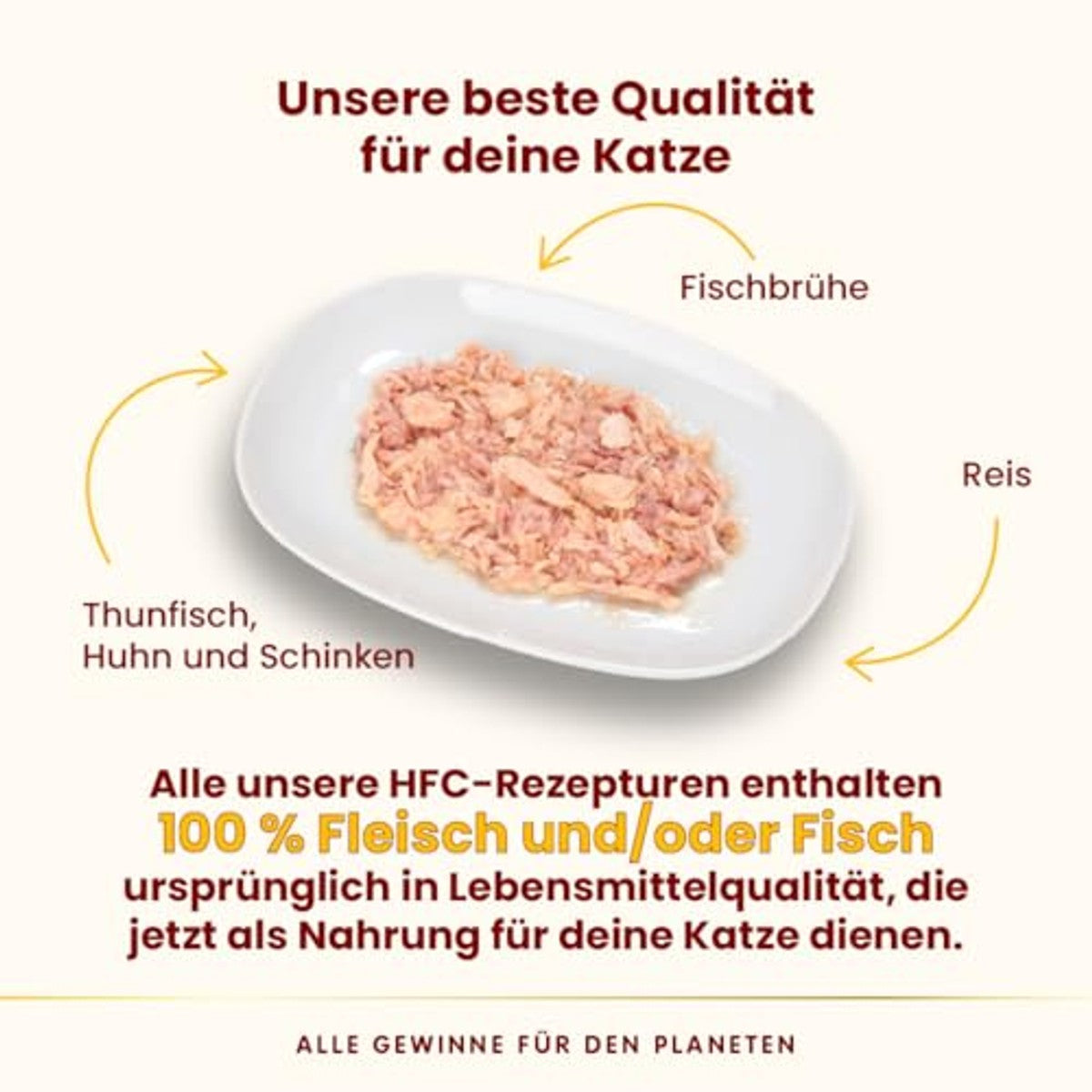 Almo Nature HFC Natural Natvoer voor Katten Tonijn, Kip en Ham 24 x 70 g - 6-pack