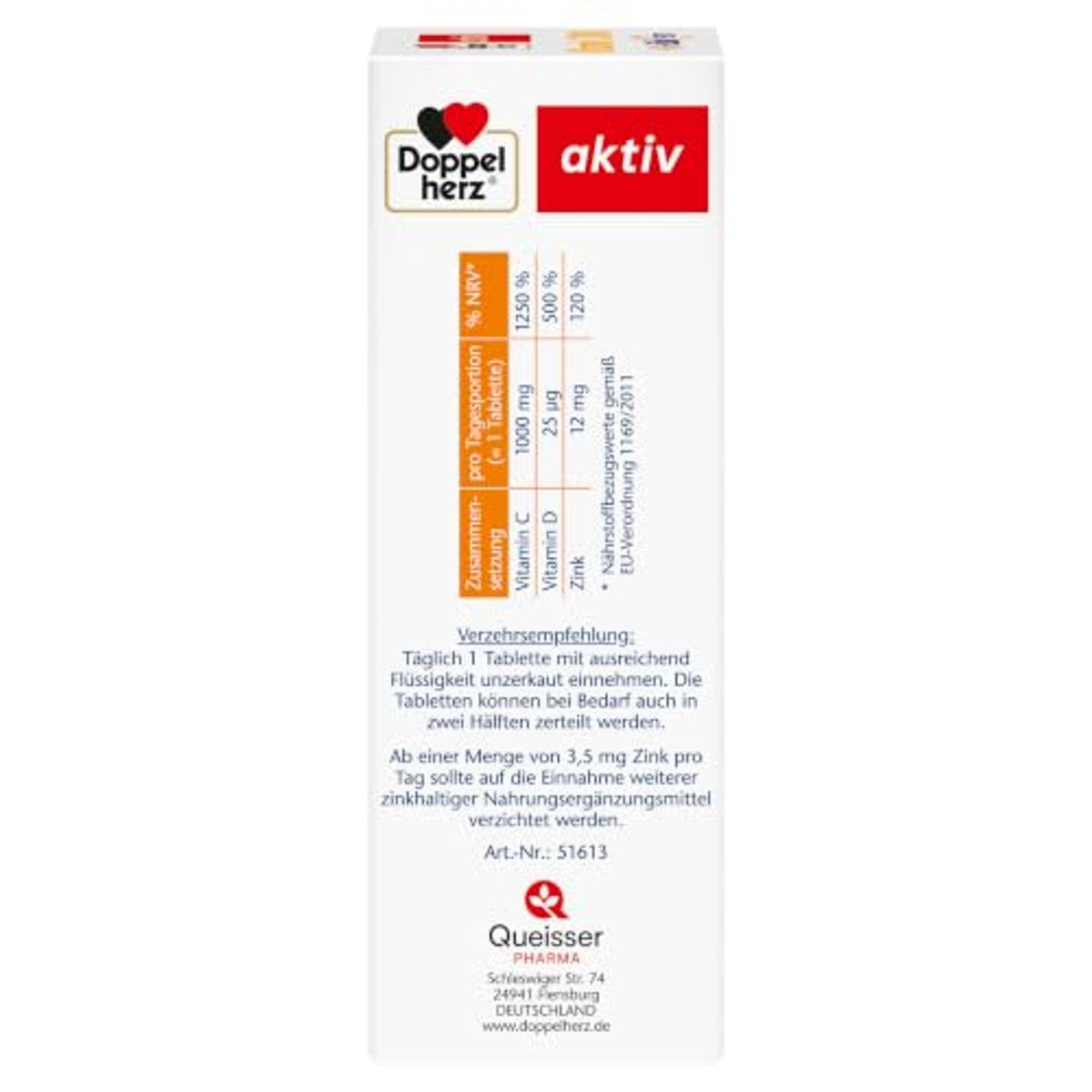 Doppelherz Vitamine C 1000 + D3 + Zink 100 tabletten - 6-pack