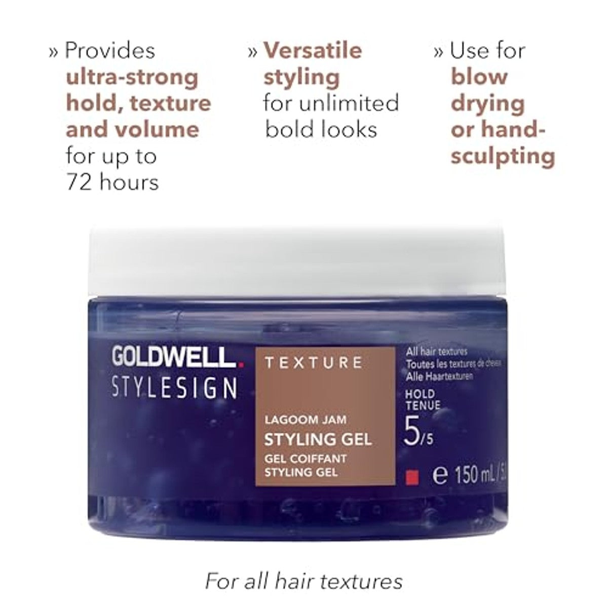 Goldwell StyleSign Texture Lagoom Jam Styling Gel Extra Sterke Grip en Volume voor Alle Haarstructuren 150 ml - 6-pack