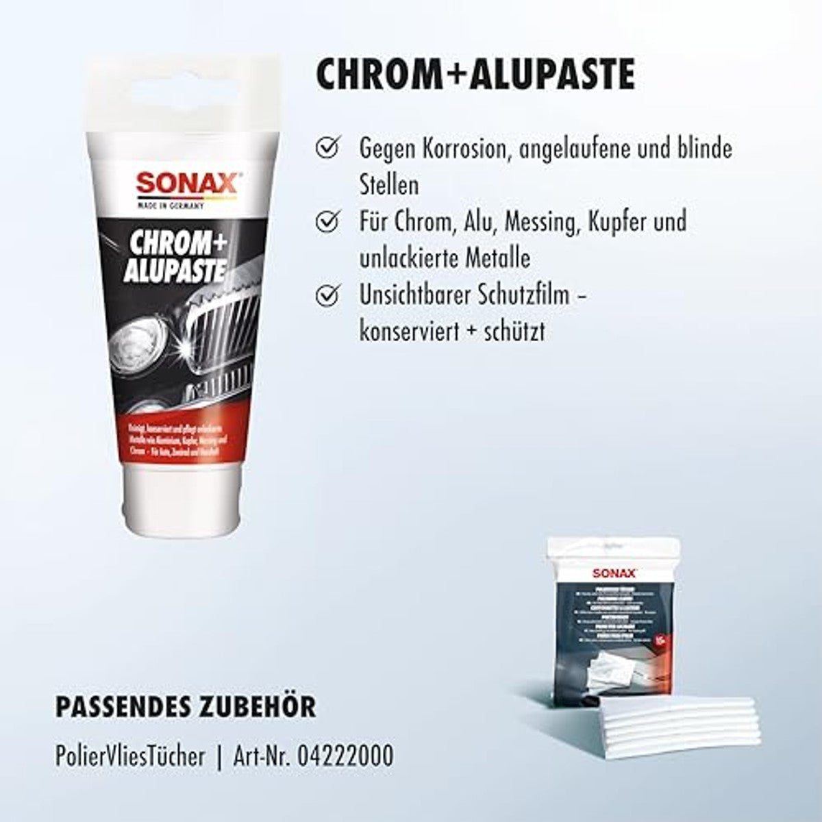 SONAX Chroom+Aluminiumpasta 6 x 75 ml - Voordeelverpakking