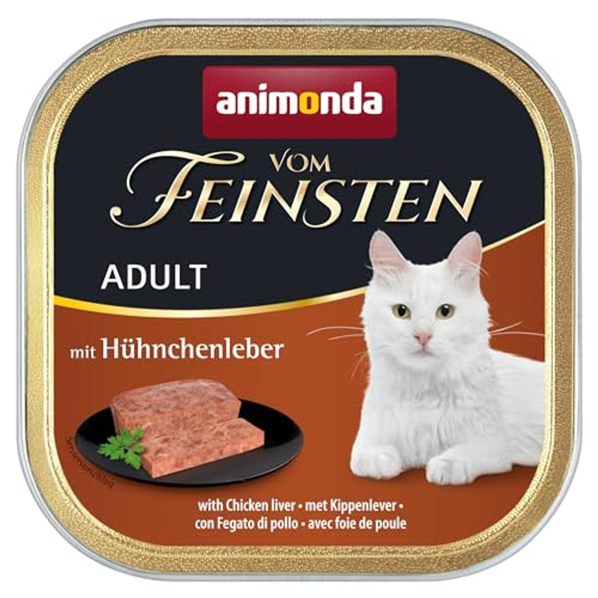 animonda Vom Feinsten natvoer kattenvoer kippenlever 6 x 100 g - 3-pack