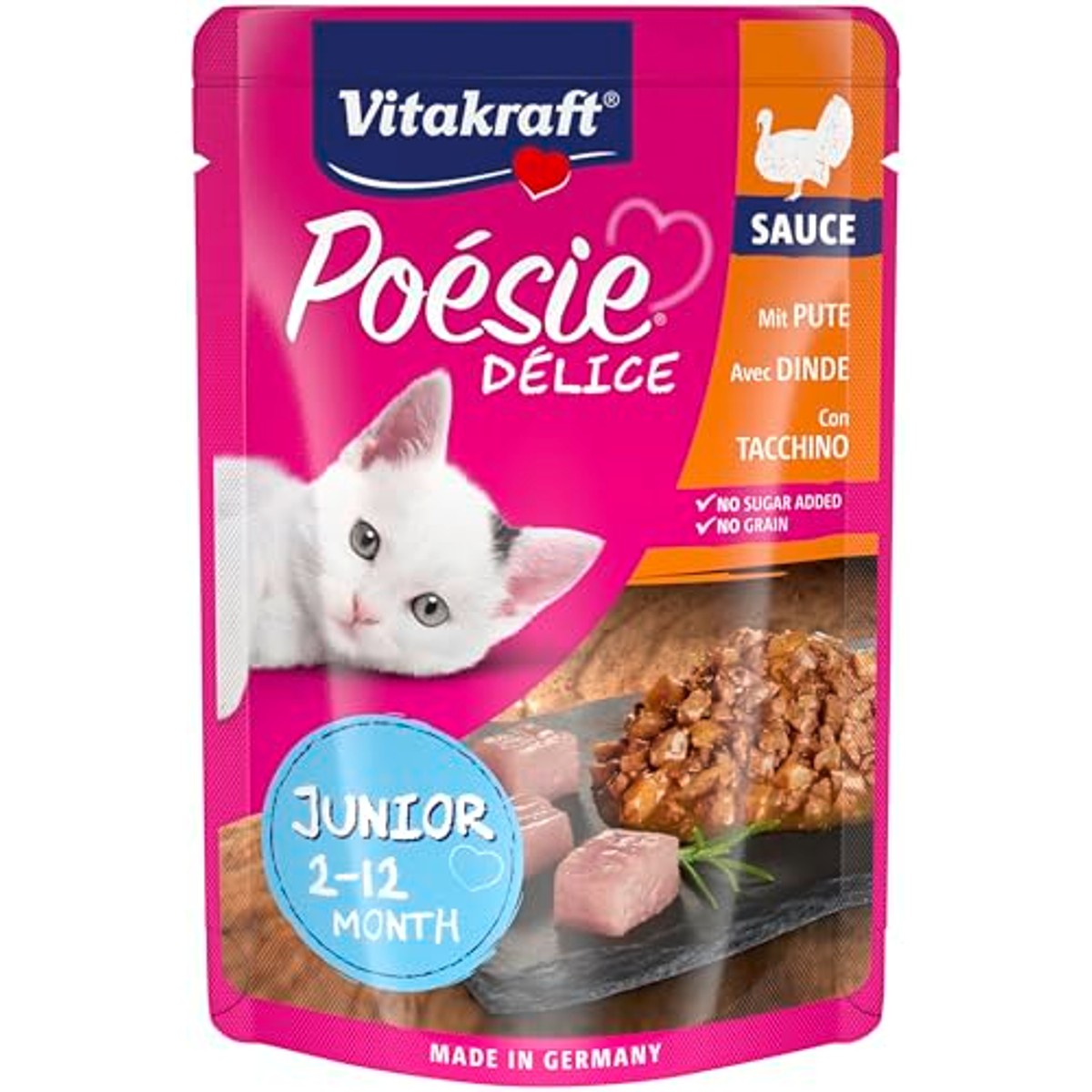 Vitakraft Poésie Délice Junior natvoer kattenvoer kalkoen 23 x 85 g - 6-pack