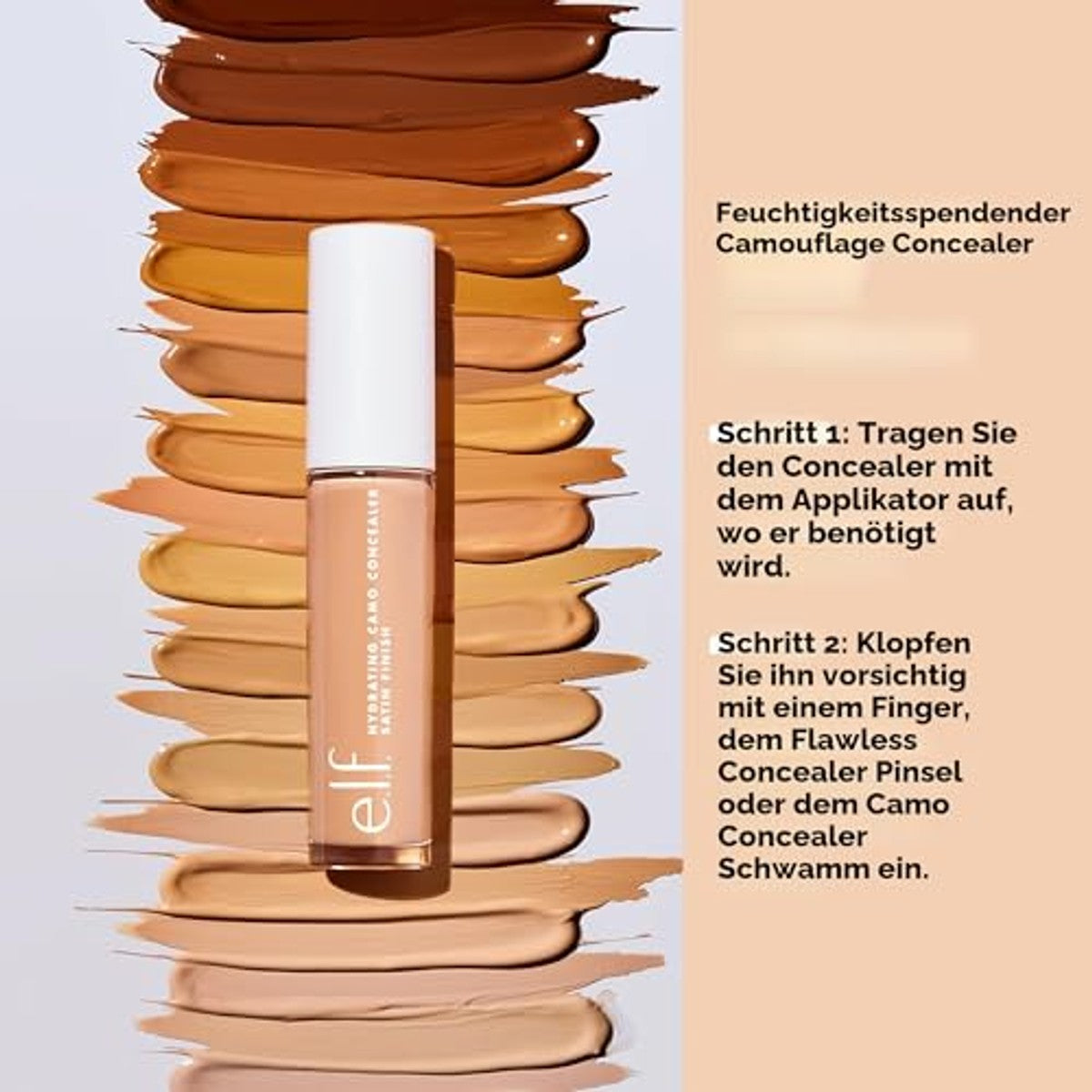 e.l.f. Hydrating Camo Concealer Light Peach 6 ml - 3 stuks