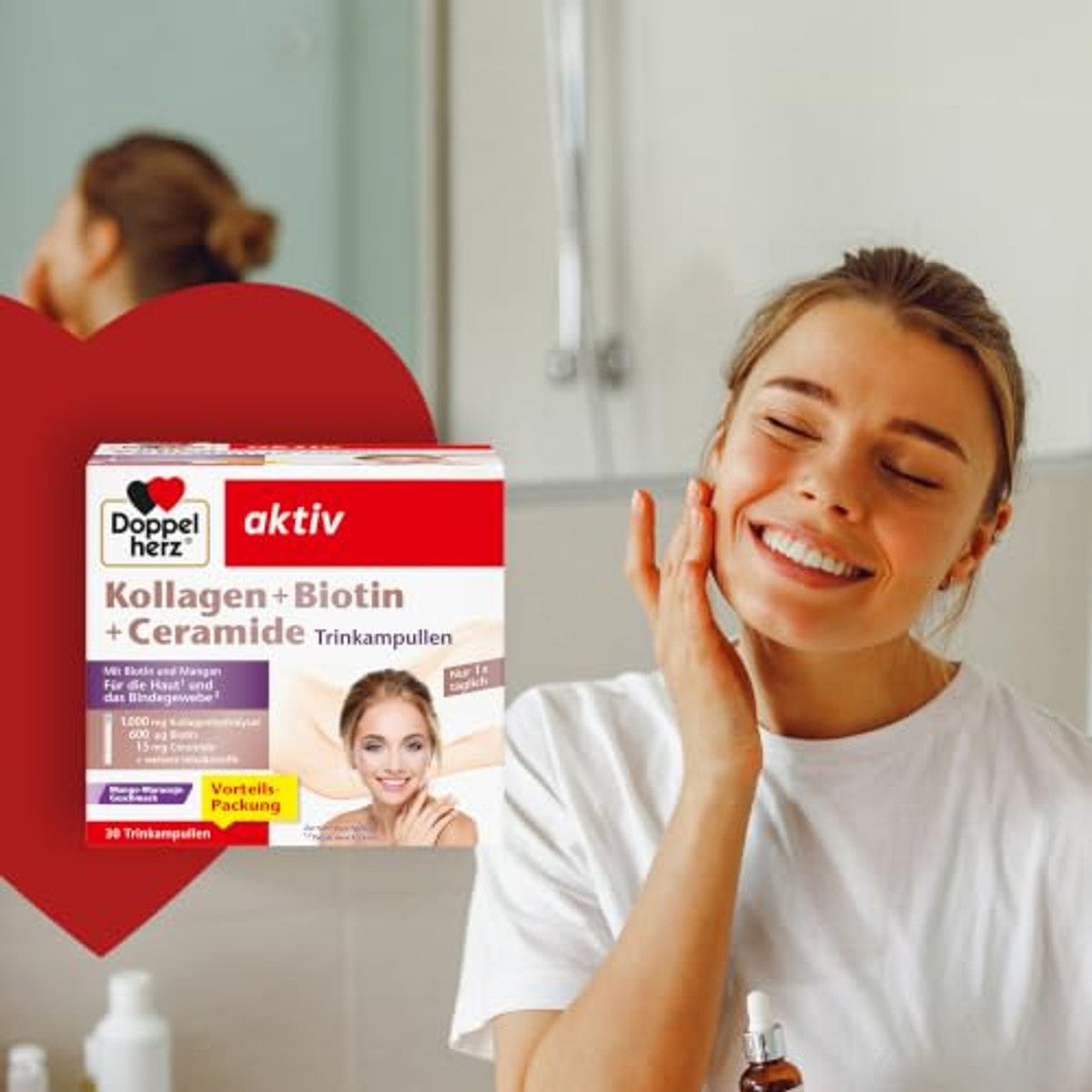 Doppelherz Collageen + Biotine + Ceramide Drinkampullen Mango-Maracuja 30 x 25 ml - 6-pack