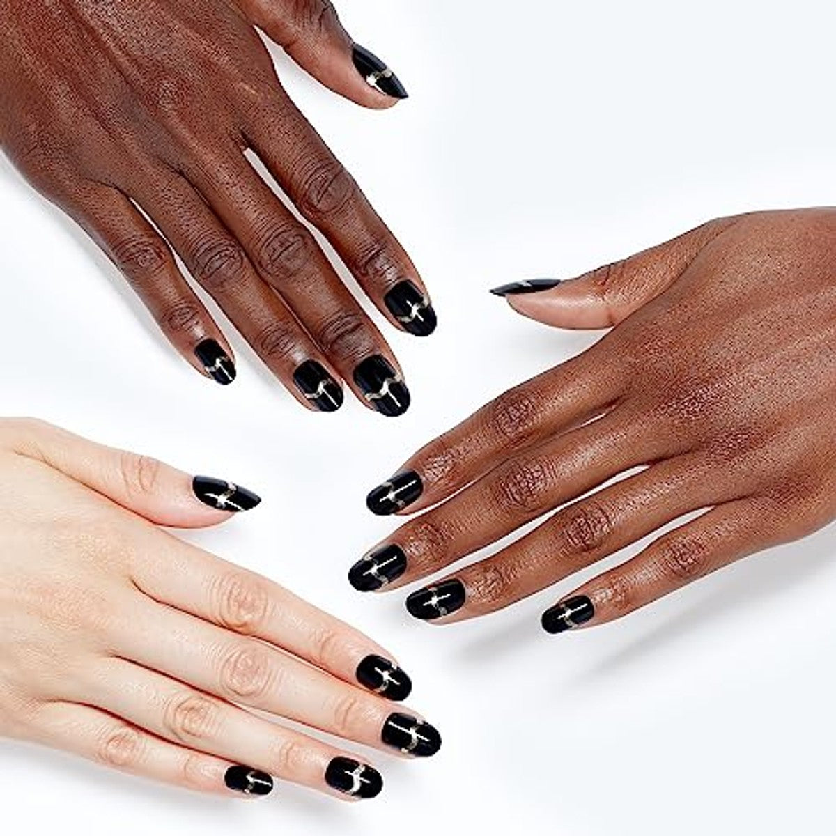 OPI xPRESS/ON Certified Chic Kunstnagels Zwart/Goud 30 Stuks - 6-pack