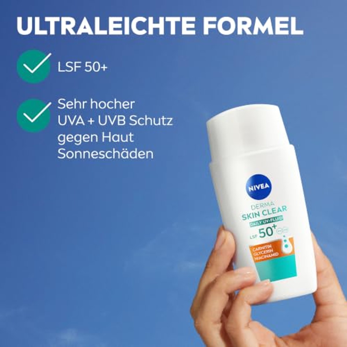 NIVEA Derma Skin Clear Daily UV-vloeistof SPF 50+ 6 x 40 ml - Voordeelverpakking