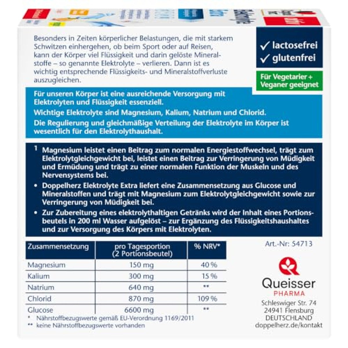 Doppelherz Elektrolyten Extra met Sinaasappelsmaak 20 Portiezakken - 6-pack
