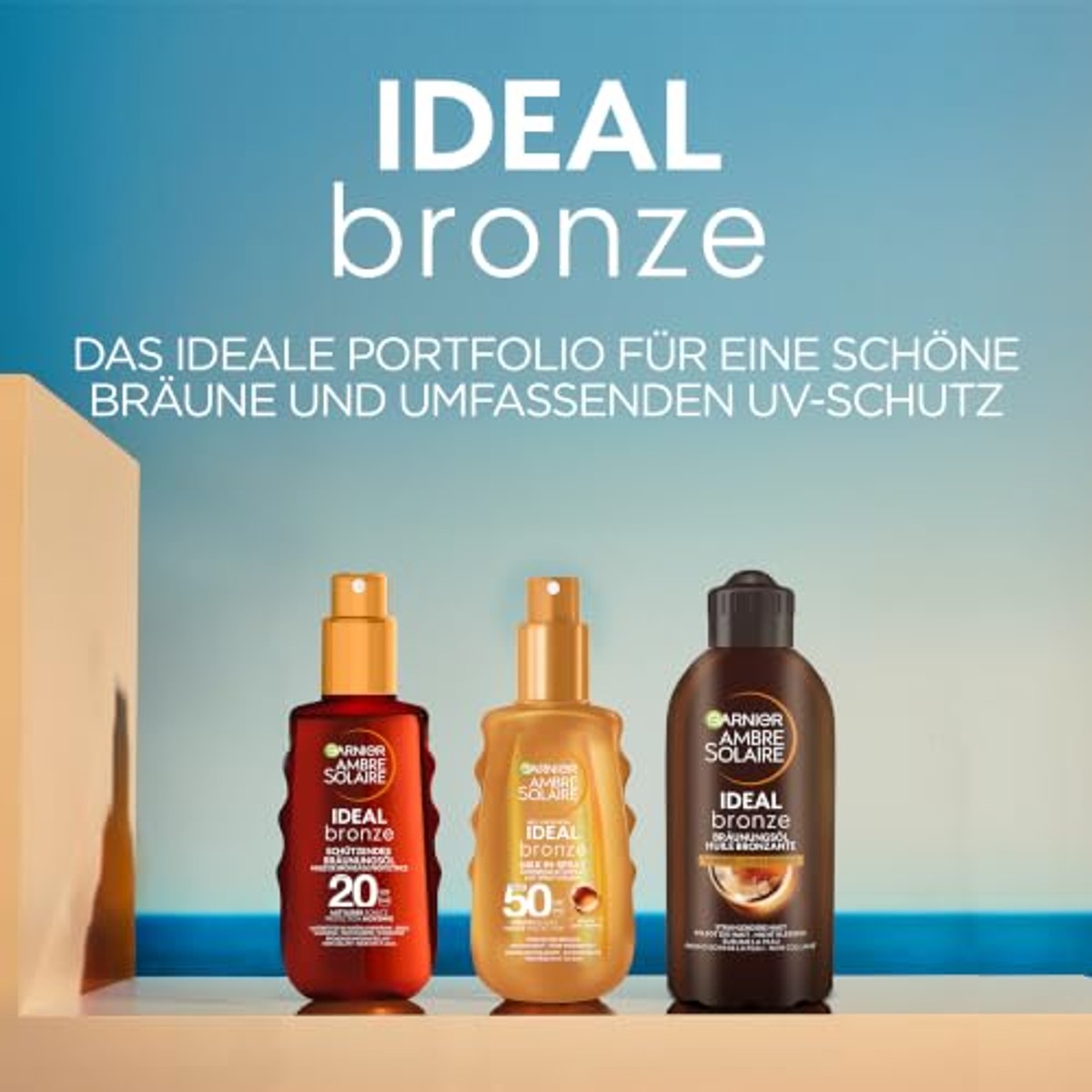 Garnier Ambre Solaire Ideal Bronze Zonneolie LSF20 3 x 150 ml - Voordeelverpakking