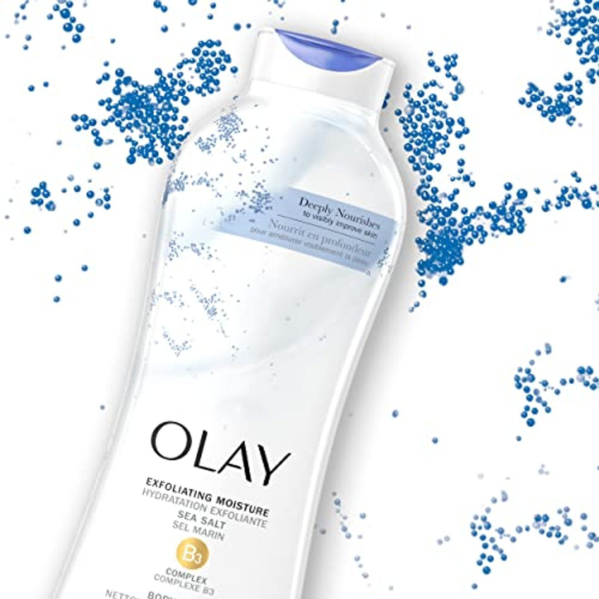 Olay Daily exfoliating with Sea Salts Body Wash, 22 oz, (4 Count) – Olay
