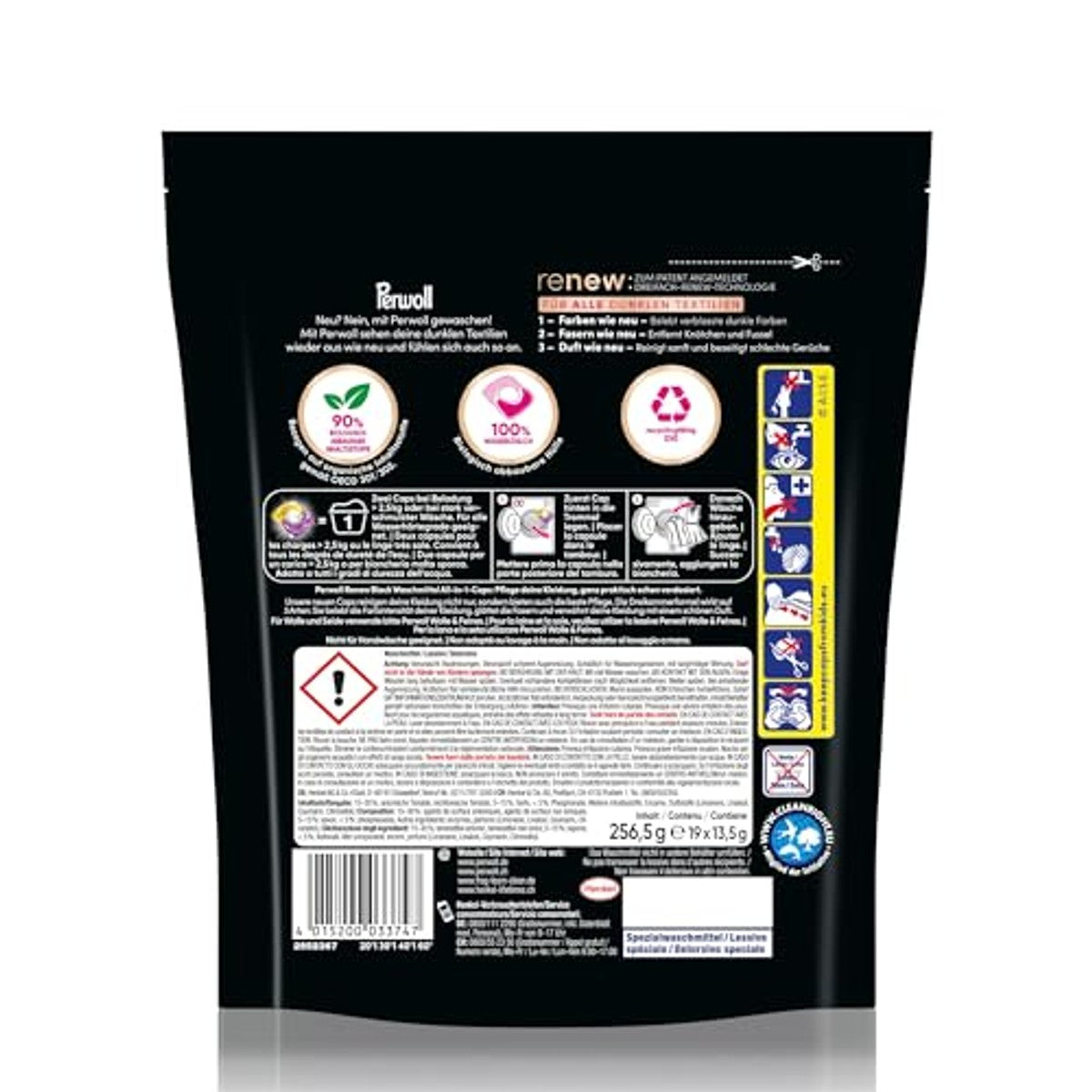 Perwoll Renew Caps Black wascapsules donkere was 19 wasbeurten - 3-pack