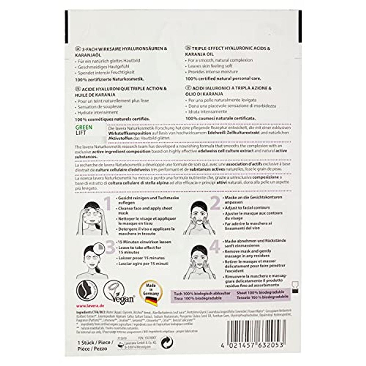 lavera Verstevigend doekmasker 21 ml (verpakking van 2) – lavera