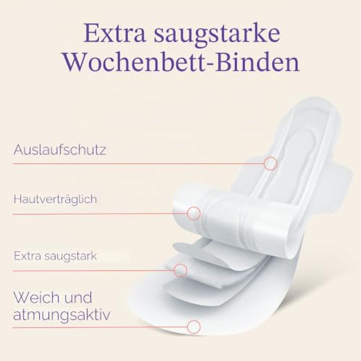 Lansinoh Kraambedverband Extra Absorberend met Vleugels 10 stuks - 6-pack