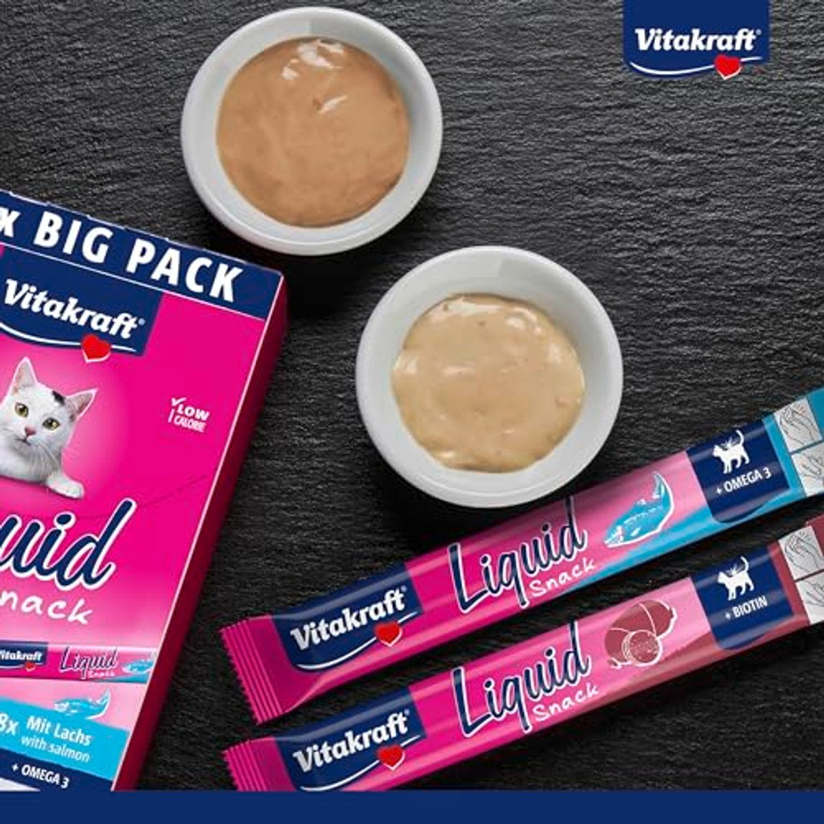 Vitakraft Vloeibare Snack kattensnack leverworst zalm 16 x 15 g - 3-pack