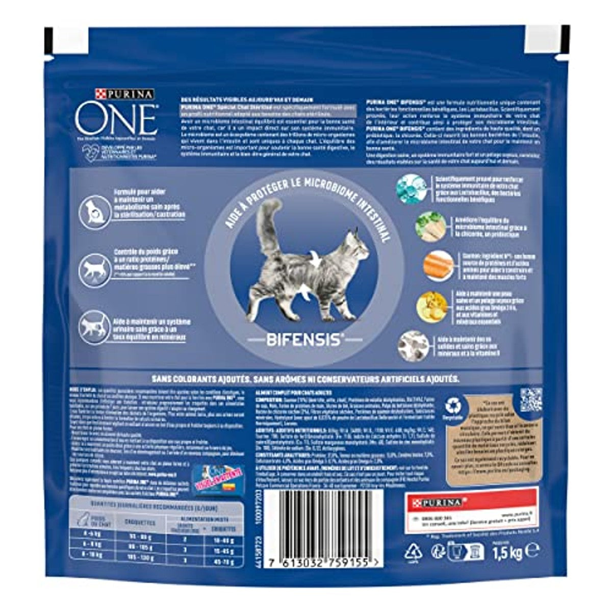 Purina One: Gesteriliseerd Cat One droogvoer met zalm, tonijn en tarwe: 1,5 kg, 6 stuks (6 x 1,5 kg, totaal 9 kg) – PURINA ONE