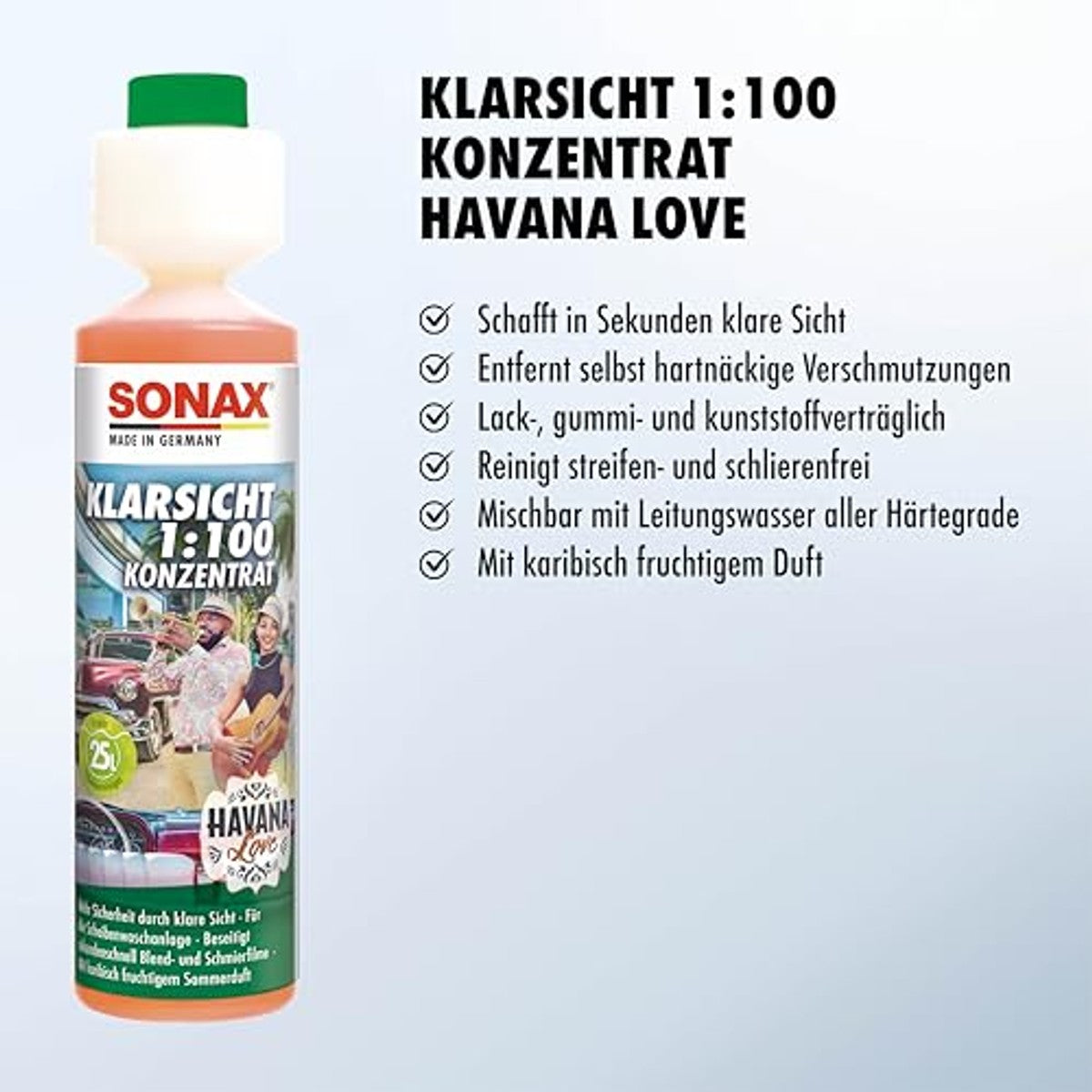 SONAX KlarSicht 1:100 Concentraat Havana Love 6 x 250 ml - Voordeelverpakking