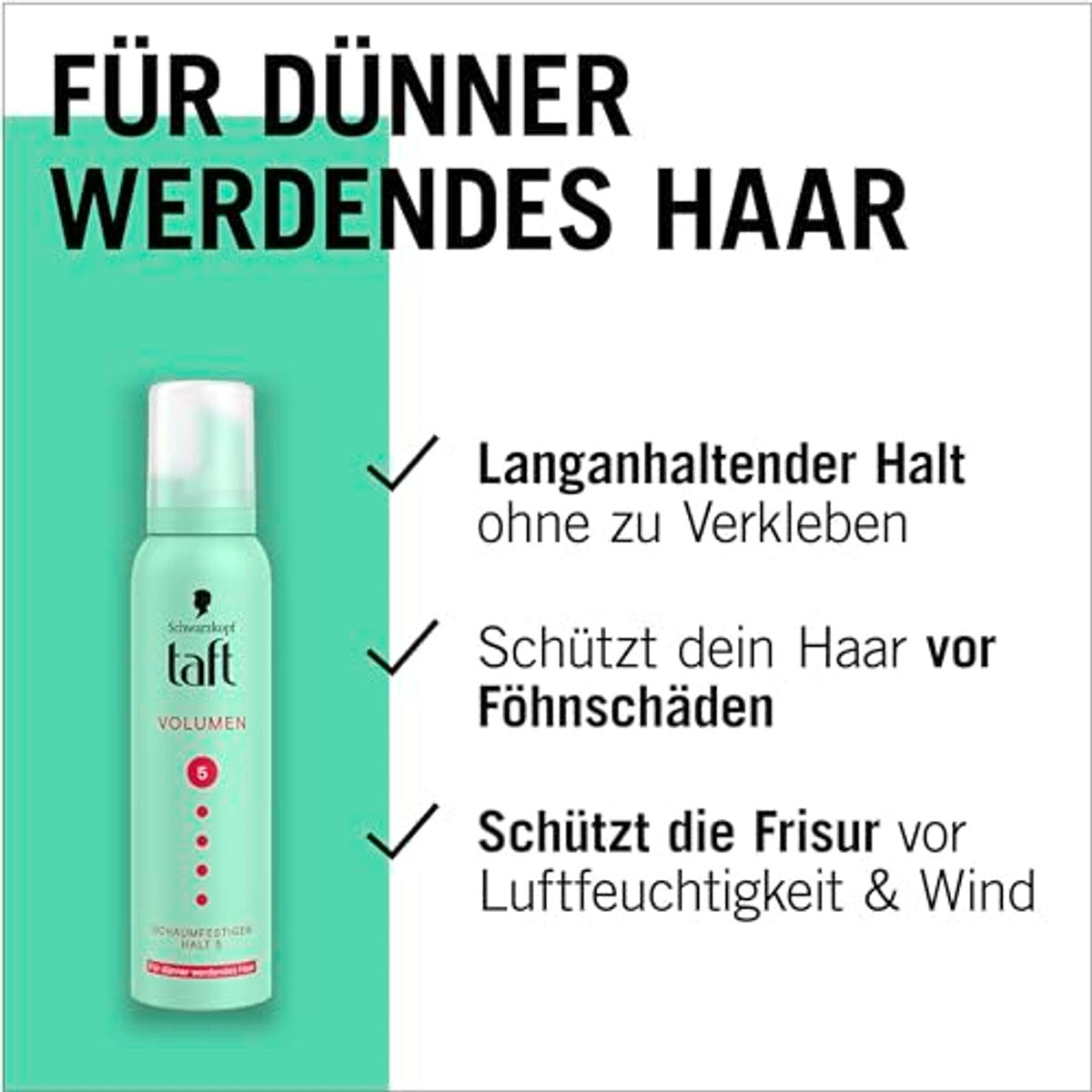 TAFT Schuimvast Volume voor dunner wordend haar 6 x 150 ml - Voordeelverpakking