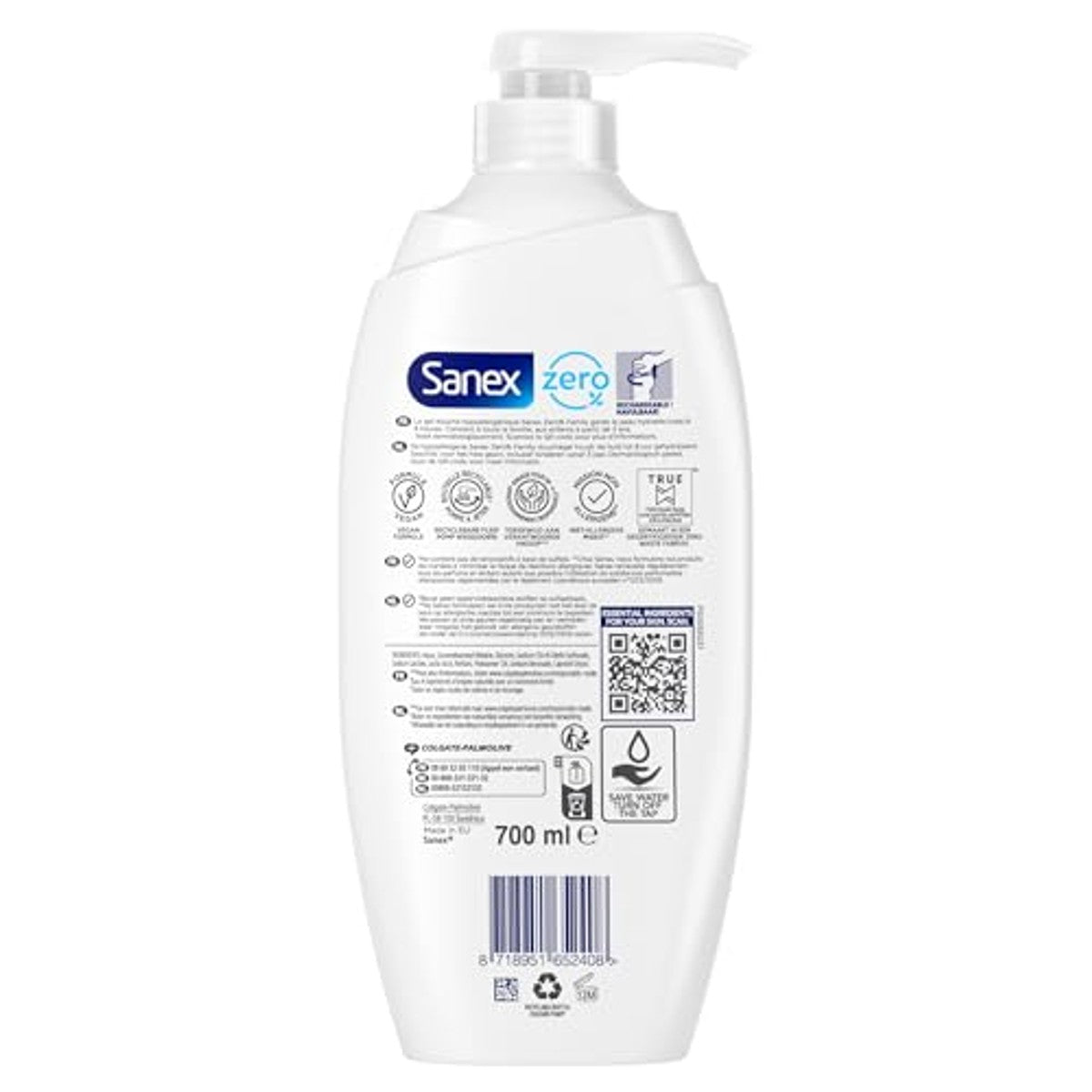 Sanex Zero% Family Douchegelpomp 700 ml – foto 4