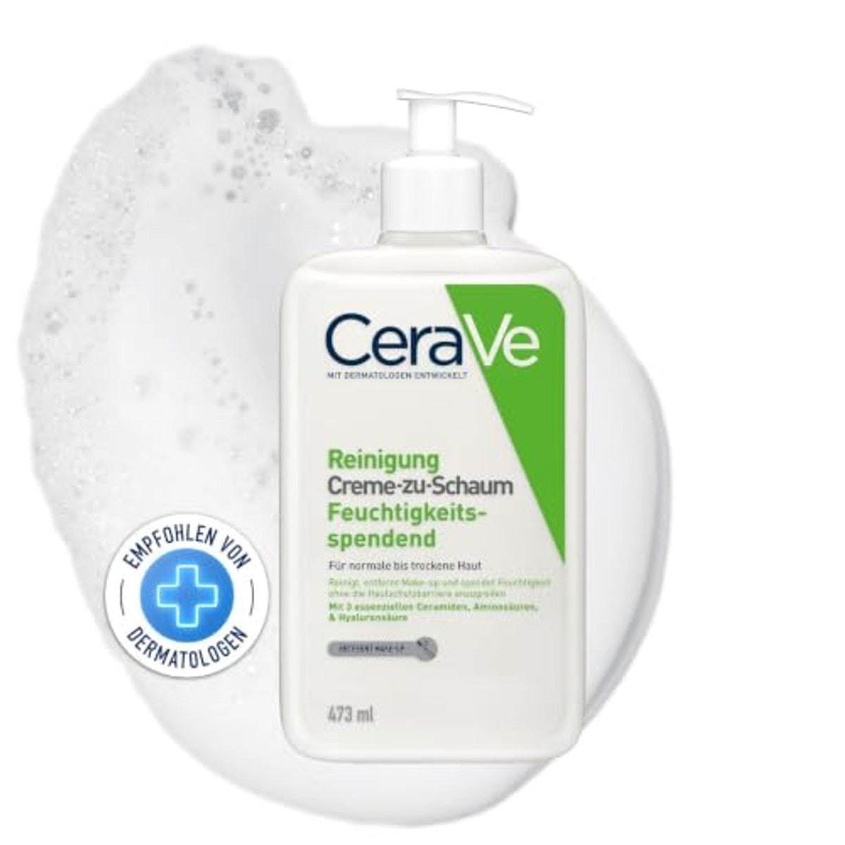 CeraVe Crème-tot-Schuim Reiniging, Vochtinbrengende Reinigingscrème 473 ml - 3-pack