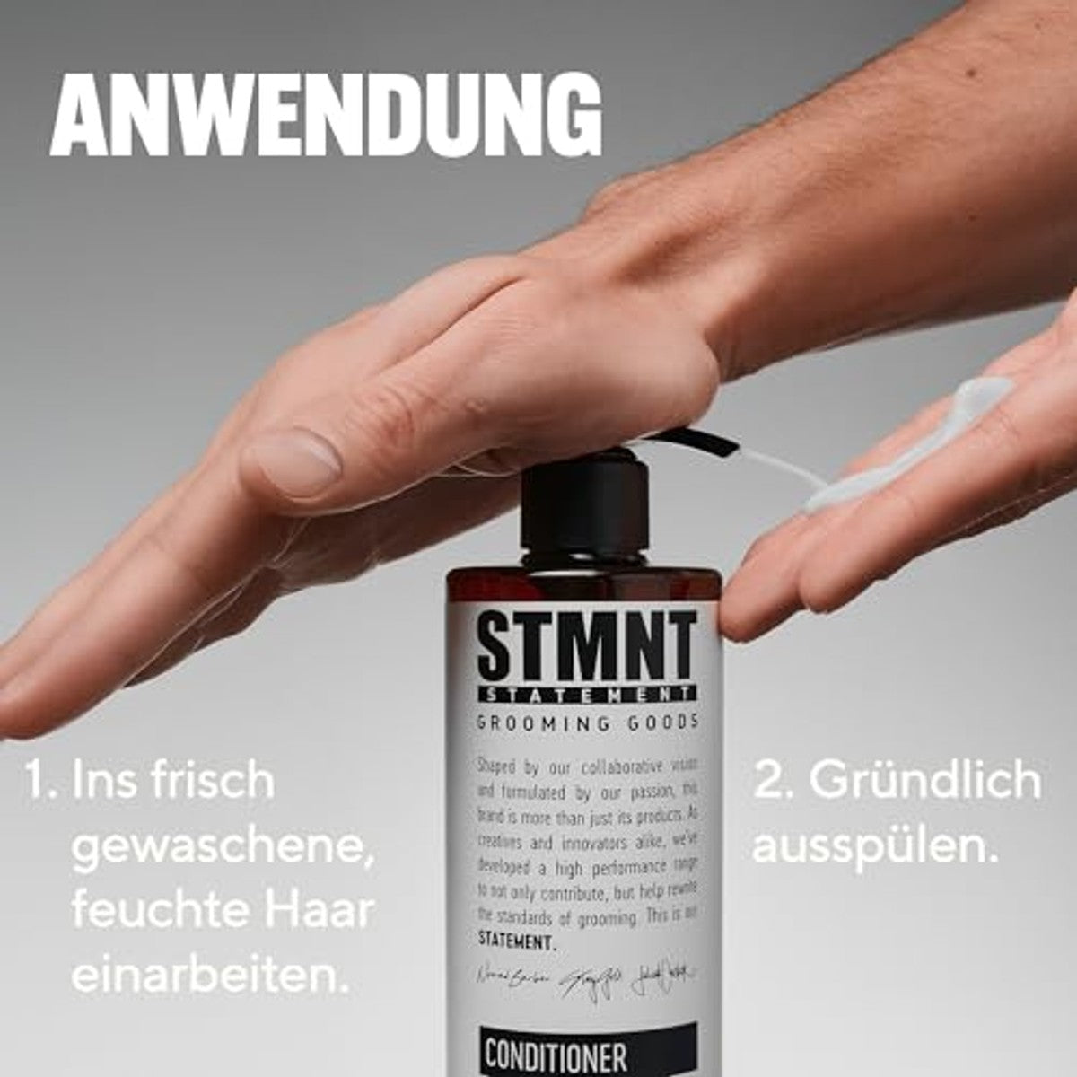 STMNT STATEMENT GROOMING GOODS Conditioner 275 ml, voor zacht, gebrand haar, met actieve kool en menthol, geeft subtiele glans