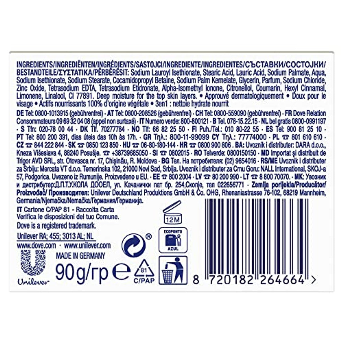 Dove Beauty Cream Bar Wasstuk 90 g – Dove