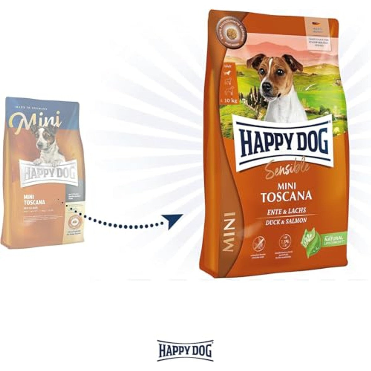 Happy Dog Gevoelige Mini Toscana droogvoer hond 800 g - 6-pack