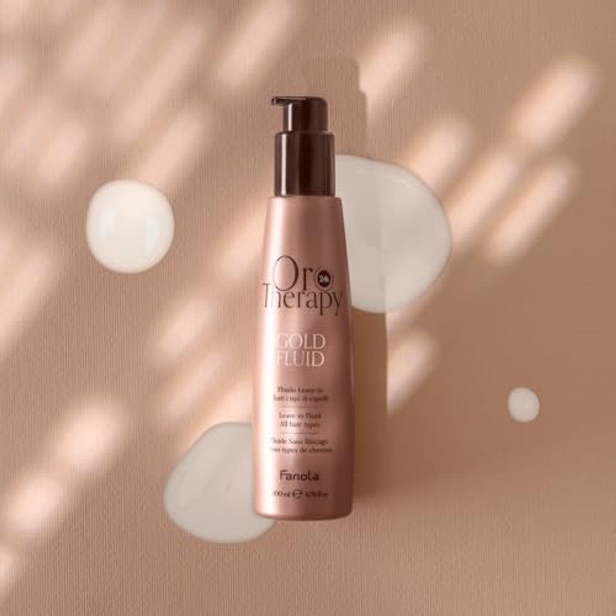 Fanola Orotherapy Gold Fluido Leave In Per Tutti I TIpi di Capelli, 200 ml