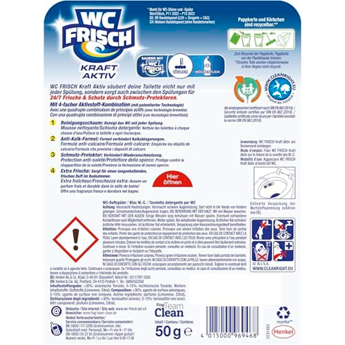 WC-Frisch Kraft Aktiv Geurspoeler Lemon 3 x 10 stuks - Voordeelverpakking
