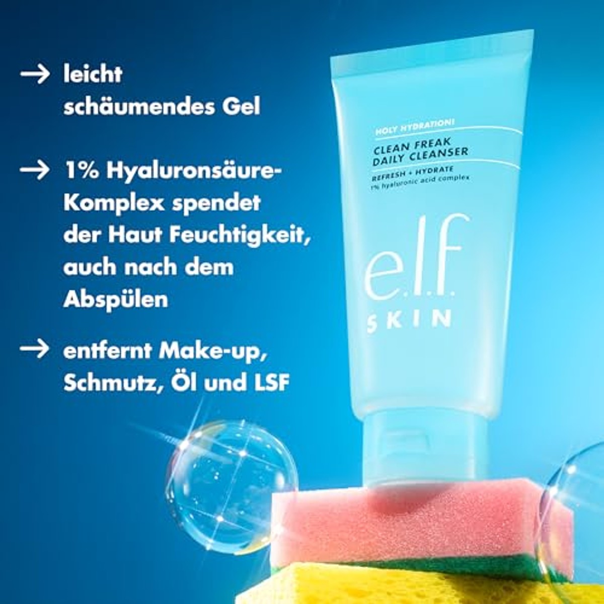 e.l.f. Skin Holy Hydration! Clean Freak Daily Cleanser 162 ml - 3 stuks