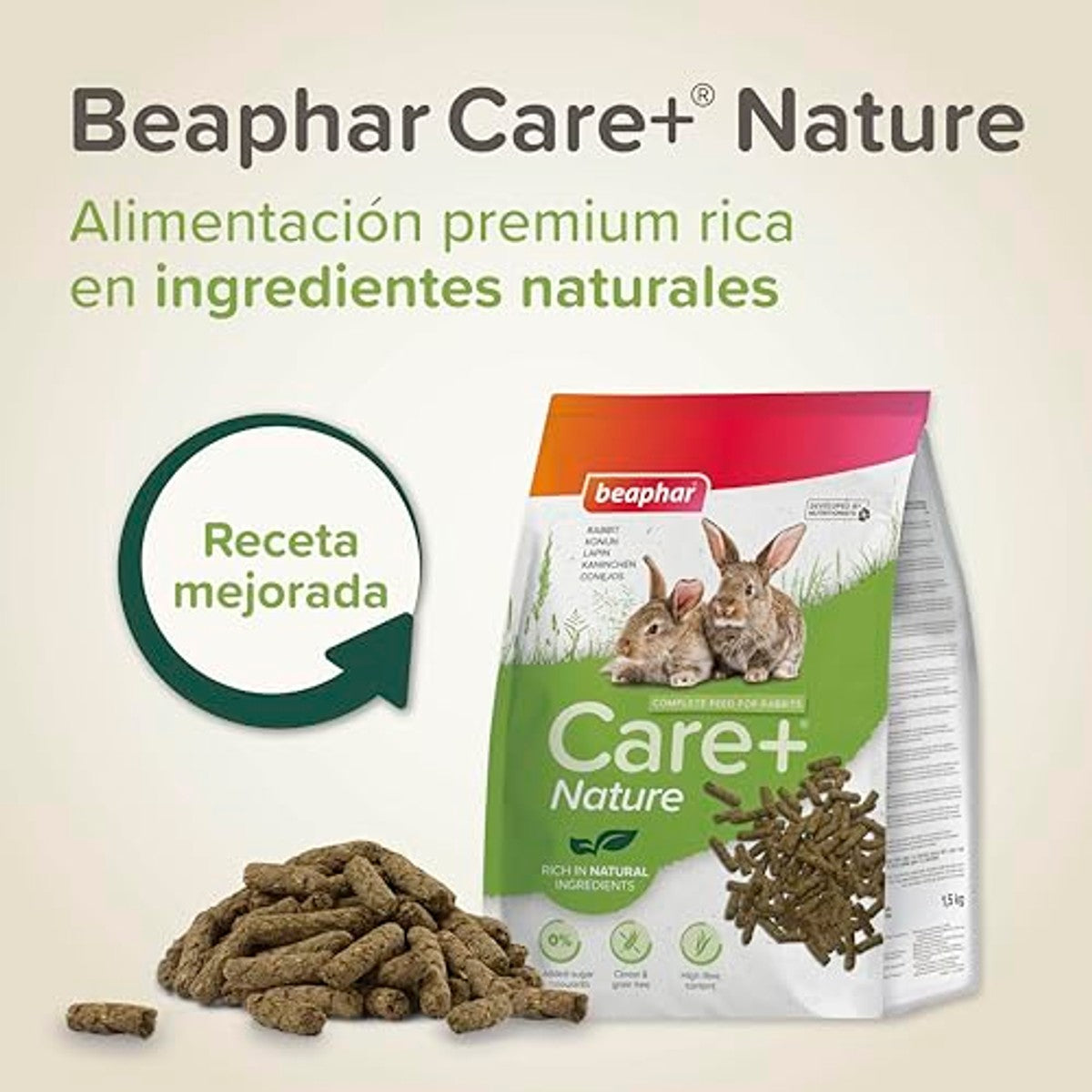 Beaphar Care+ Nature droogvoer konijn 1,5 kg - 6-pack