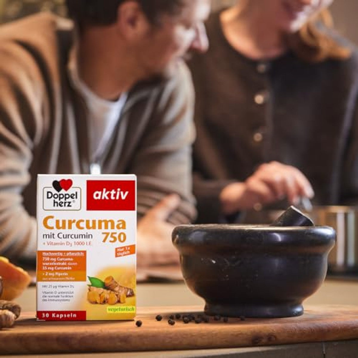 Doppelherz Curcuma 750 met curcumine + vitamine D3 1000 IE. – Doppelherz