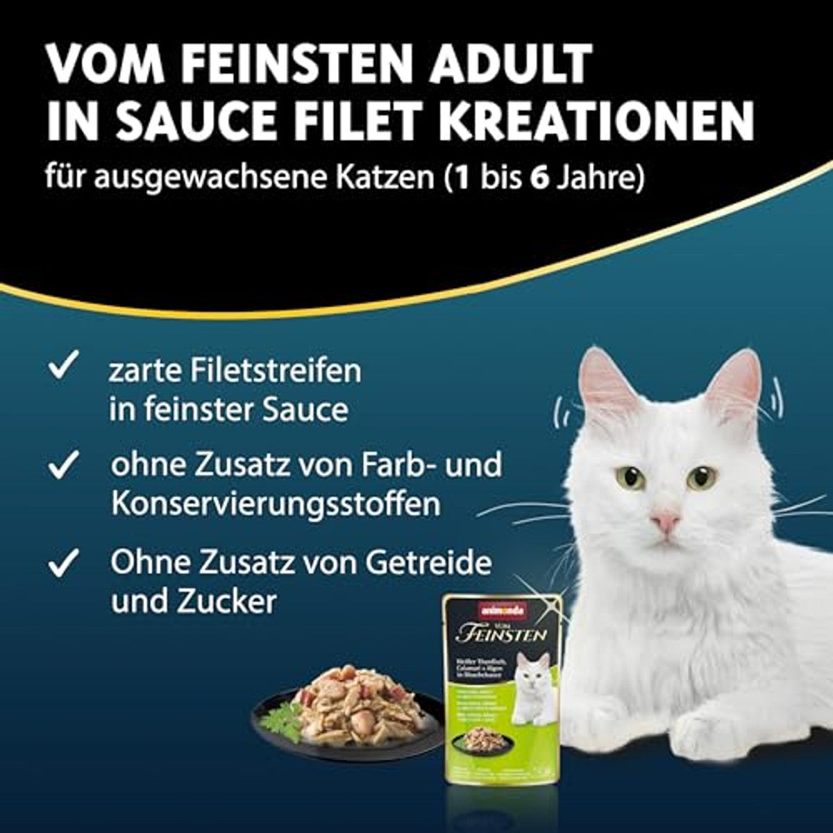 animonda Vom Feinsten natvoer filets in saus 18 x 50 g - 6-pack