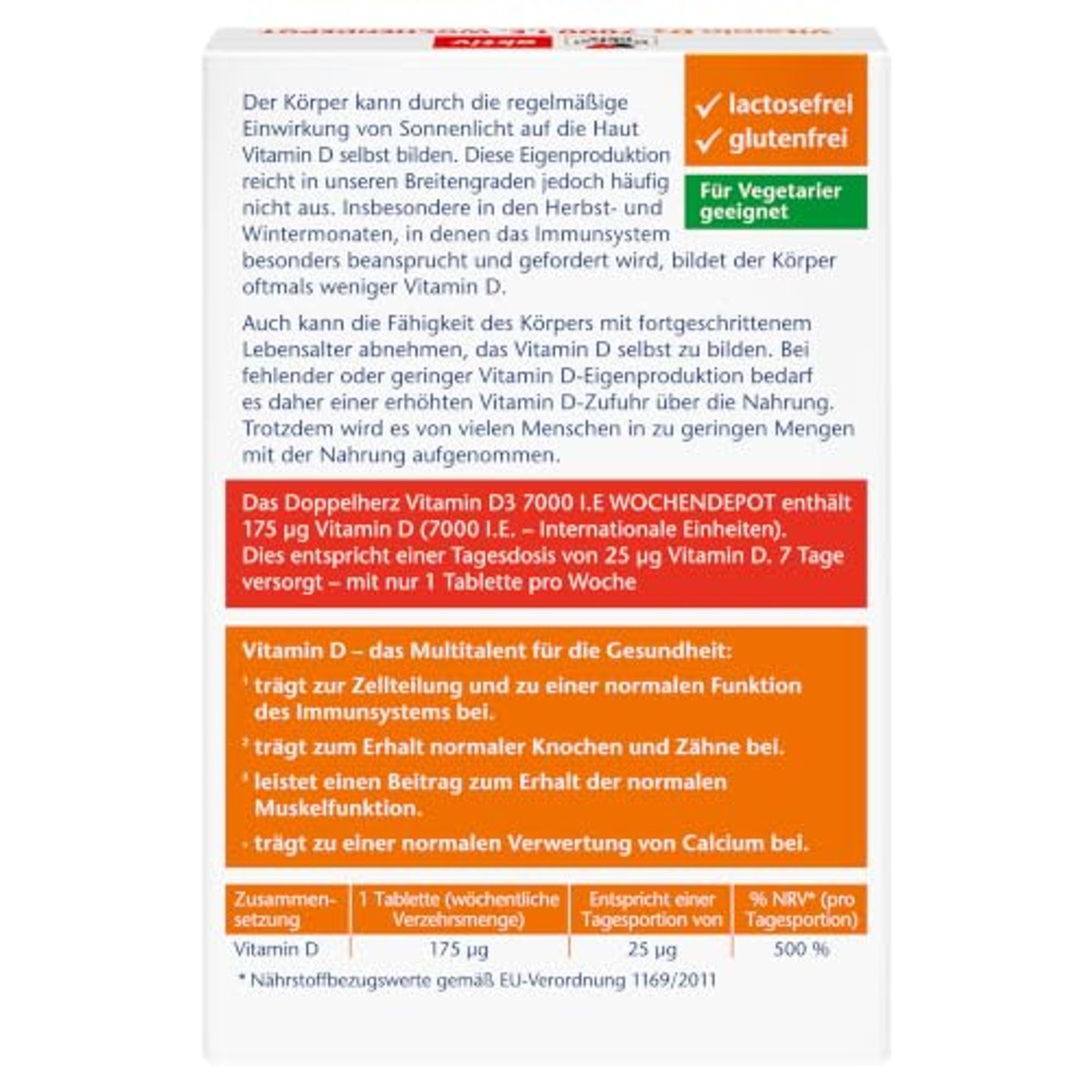 Doppelherz Vitamine D3 7000 IE Weekdepot 15 mini-tabletten - 6-pack