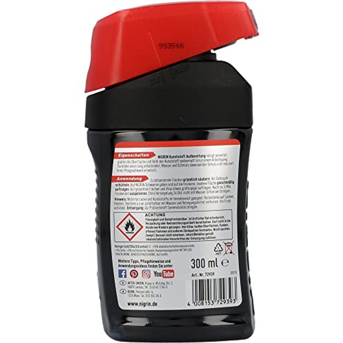 NIGRIN Kunststof voorbereiding Color zwart 6 x 300 ml - Voordeelverpakking