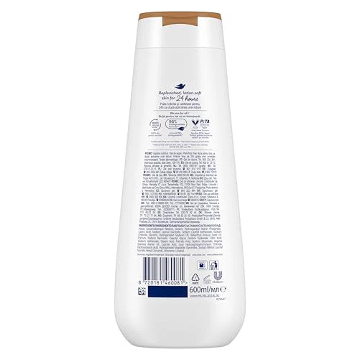 Dove Advanced Care Douchegel verzorgende arganolie 600 ml – Dove