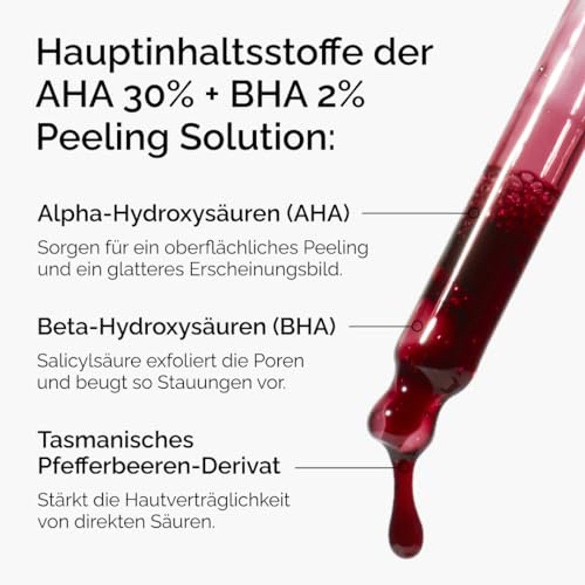 The Ordinary AHA 30% + BHA 2% oplossing, scrub-oplossing met alfa-hydroxyzuren en bèta-hydroxyzuren, geavanceerde peeling voor een stralende huid, 30 ml