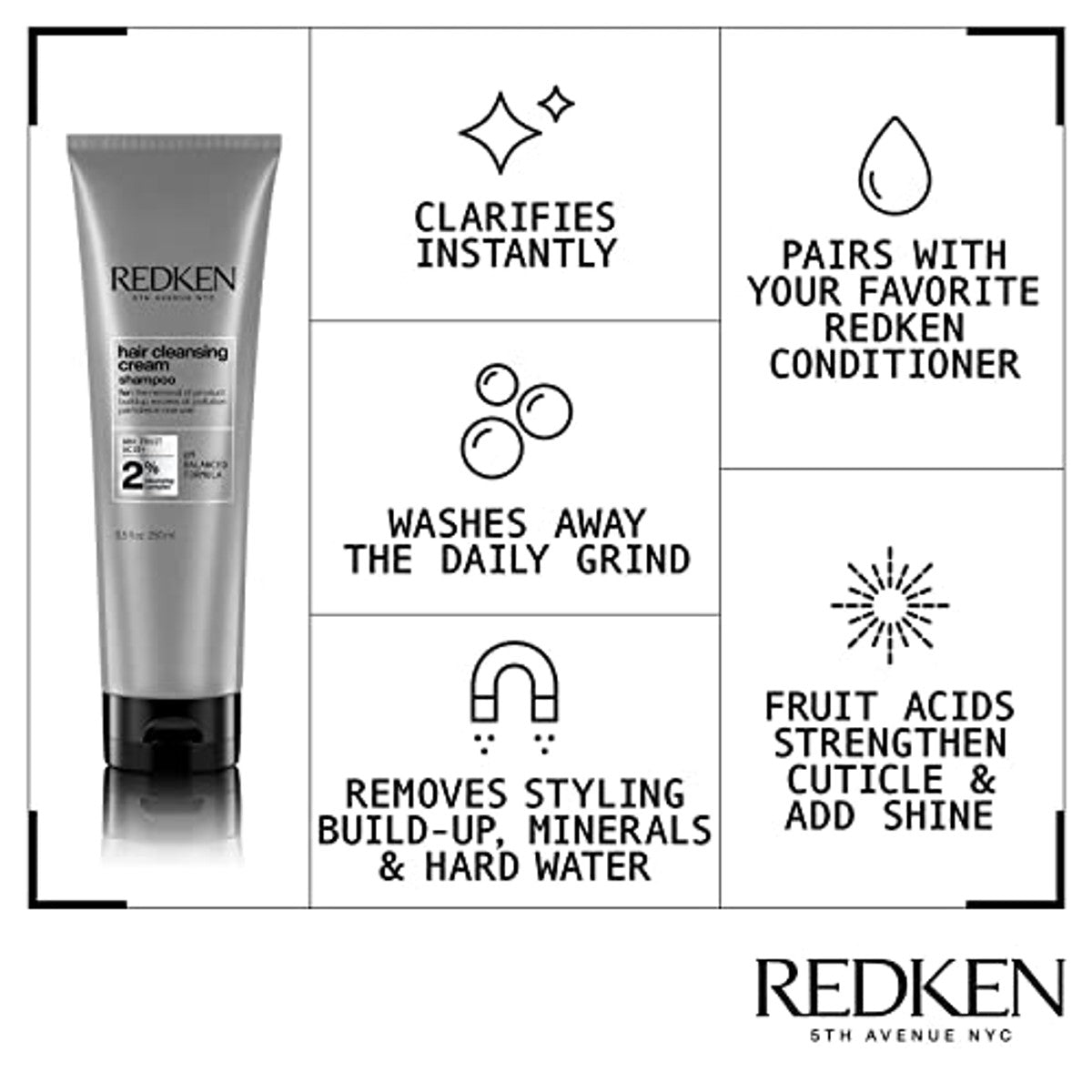Redken Hair Cleansing Cream Dieptereinigende Shampoo tegen Resten 250 ml - 3-pack