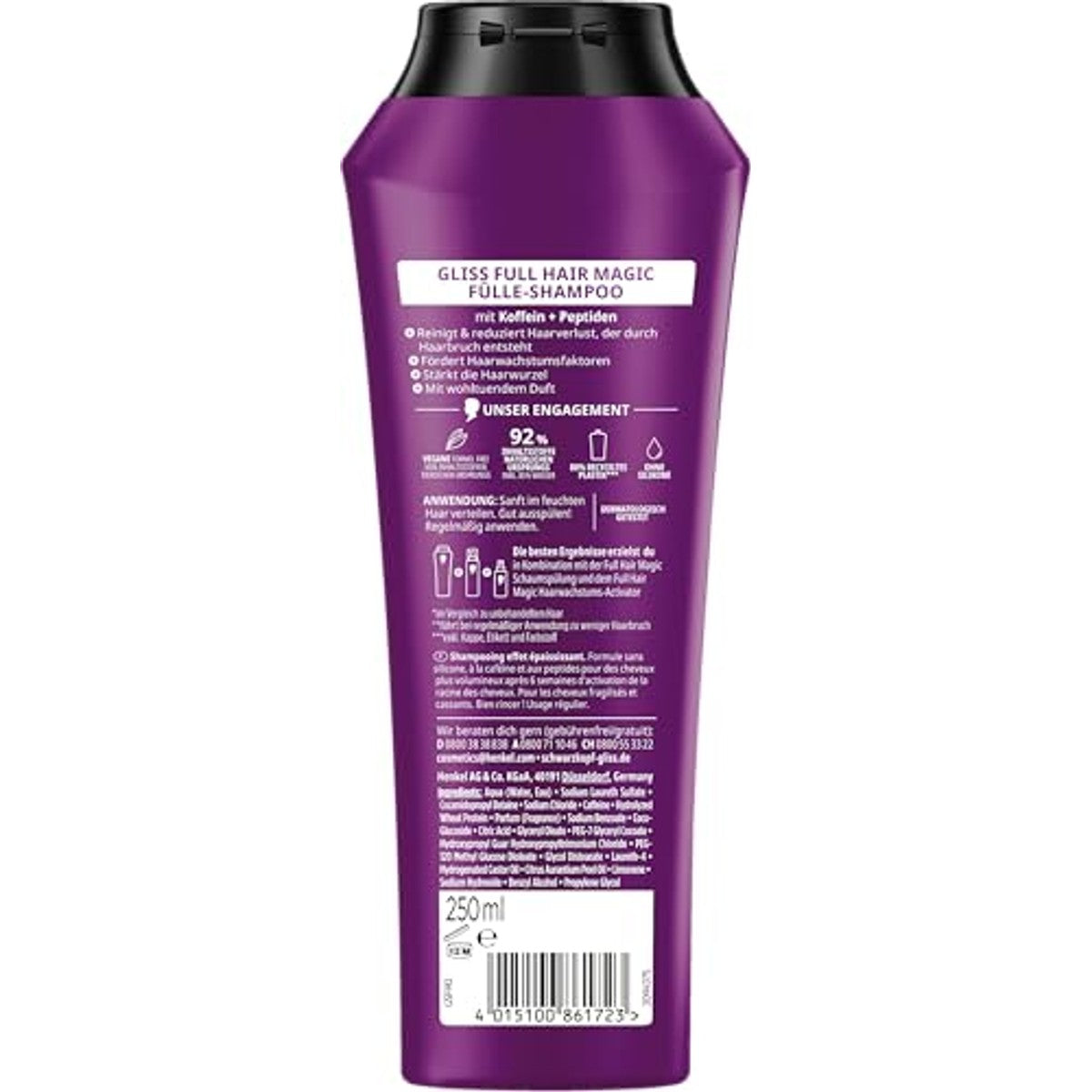 Gliss Kur Full Hair Magic Vulshampoo 250 ml - 3 stuks