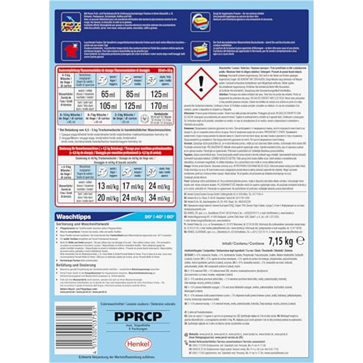 Persil Professioneel kleurpoeder diep schoon 130 wasladingen - 3-pack