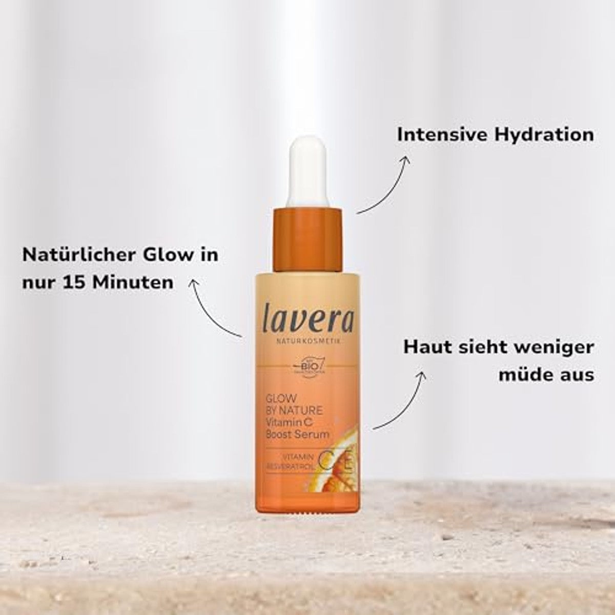 lavera Glow by Nature Boost Serum vitamine C Q10 3 x 30 ml - Voordeelverpakking – foto 4